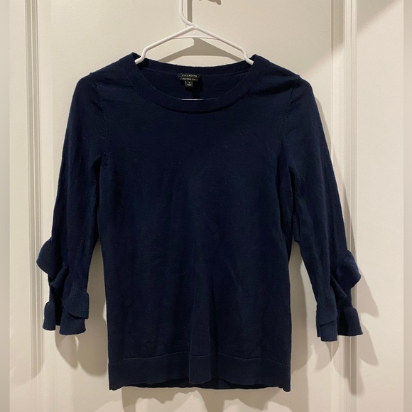 Talbots Navy Blue Long Sleeve 100% Merino Wool small - Picture 1 of 6